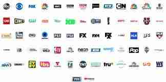 Which channels use the same video distribution service?