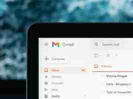Gmail on laptop