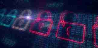 Cybersecurity with broken padlocks on screen from infostealer