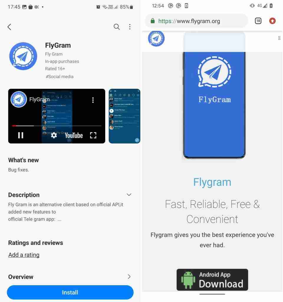 BadBazaar spyware on FlyGram Android App