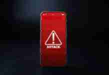 How to scan iPhone for malware: It’s SIMPLE! (2025) Digital iPhone isolated on black banner with cyber attack warning