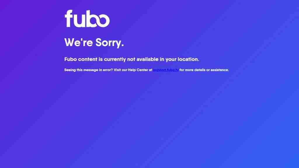 Fubo website error message Fubo website error message