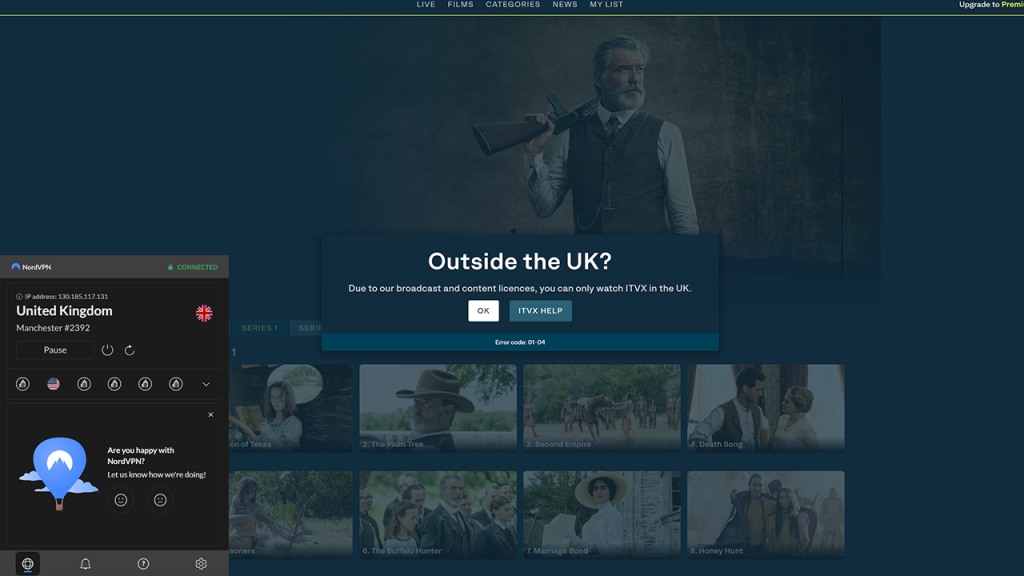NordVPN not working with ITVX