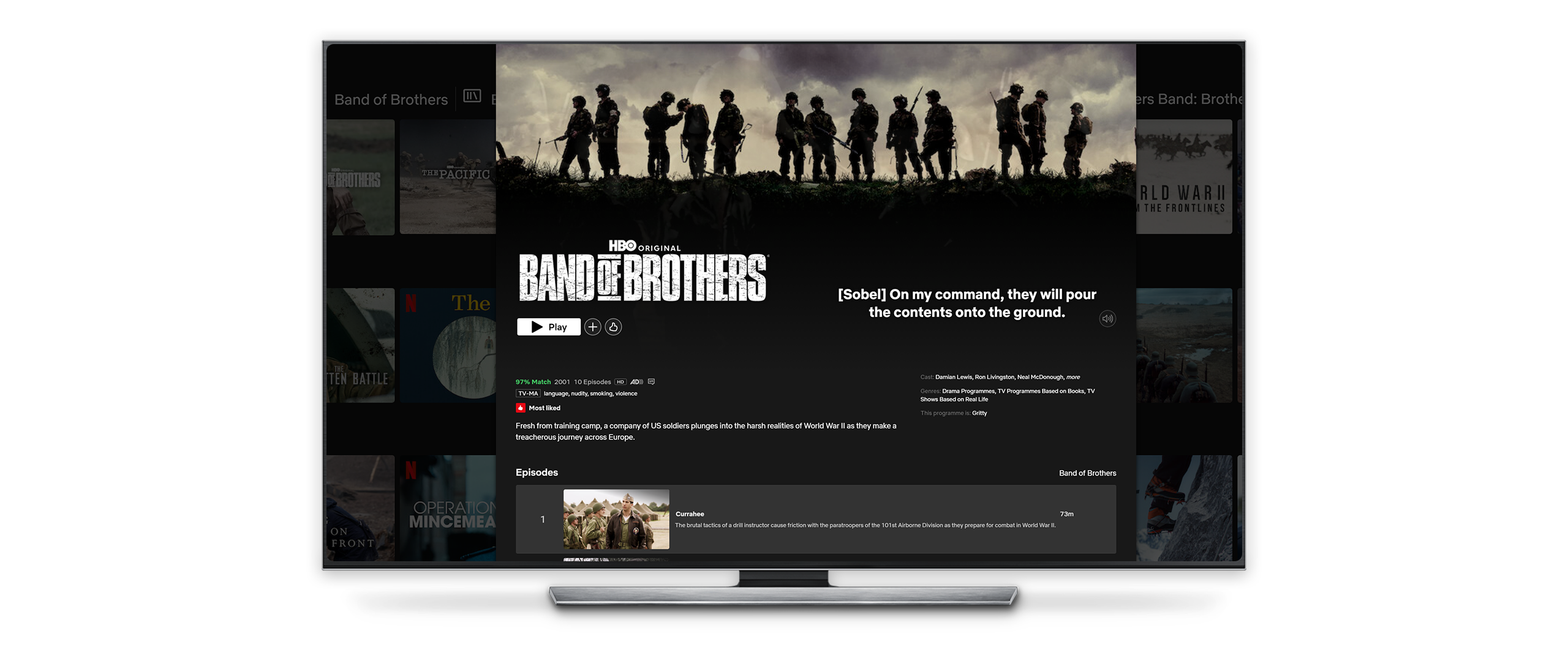 WAtch band of brothers on Netflix