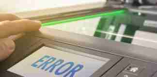Printer not working with error message on display