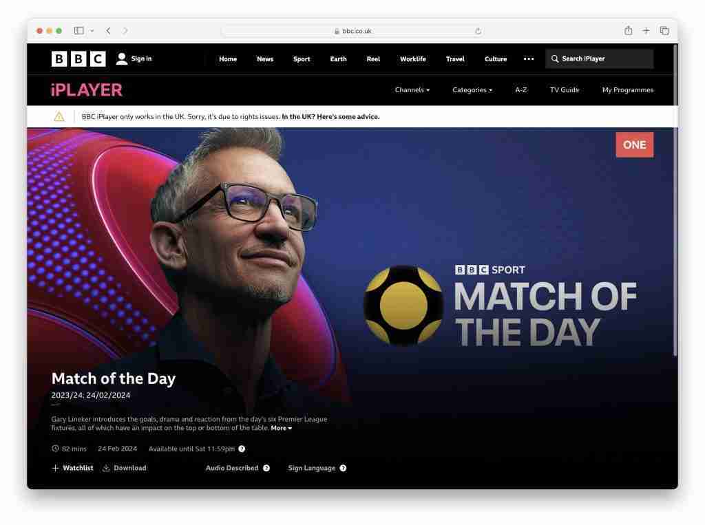 BBC iPlayer not working with VPN 2025