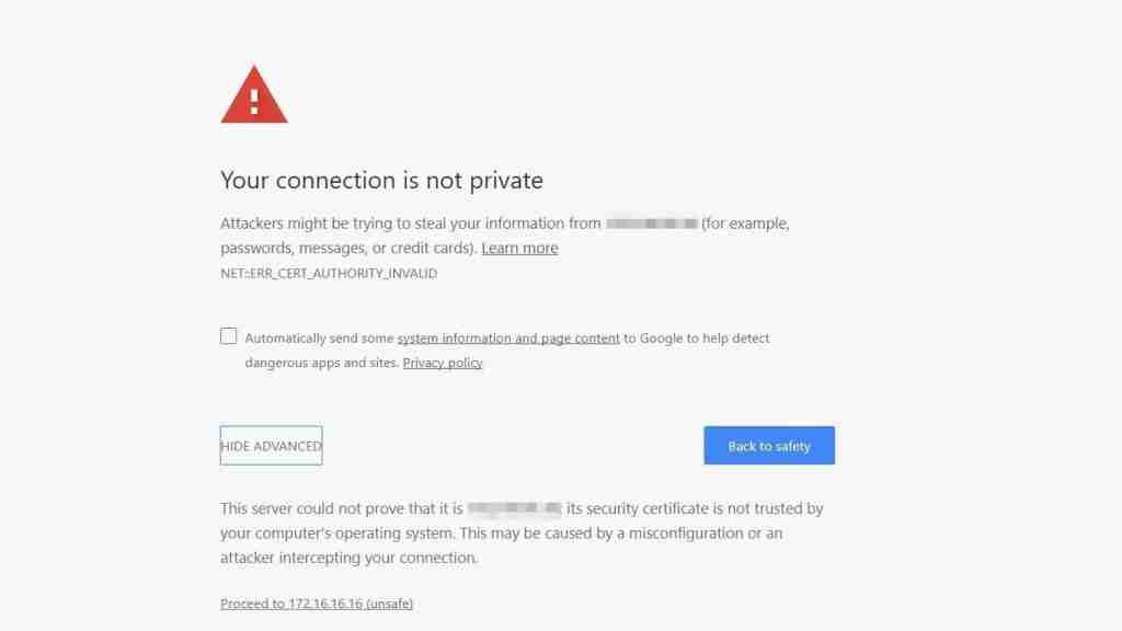 NETERR CERT AUTHORITY INVALID error in website NET::ERR_CERT_AUTHORITY_INVALID error in website
