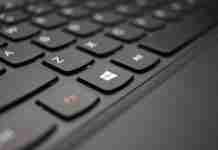 Windows icon on laptop keyboard