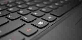 Windows icon on laptop keyboard