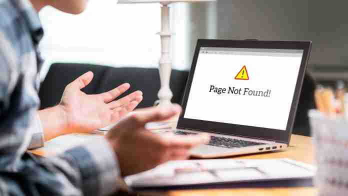 Website page not found on laptop Website page not found on laptop