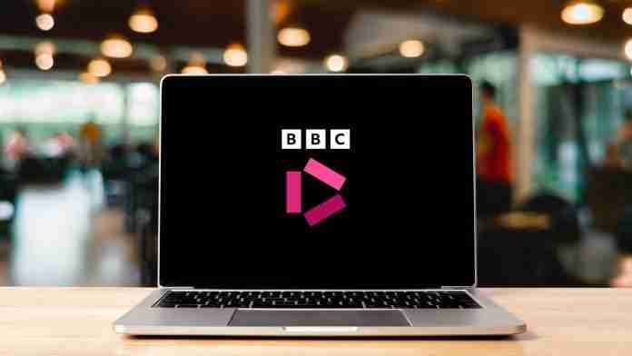BBC iPlayer logo on laptop screen