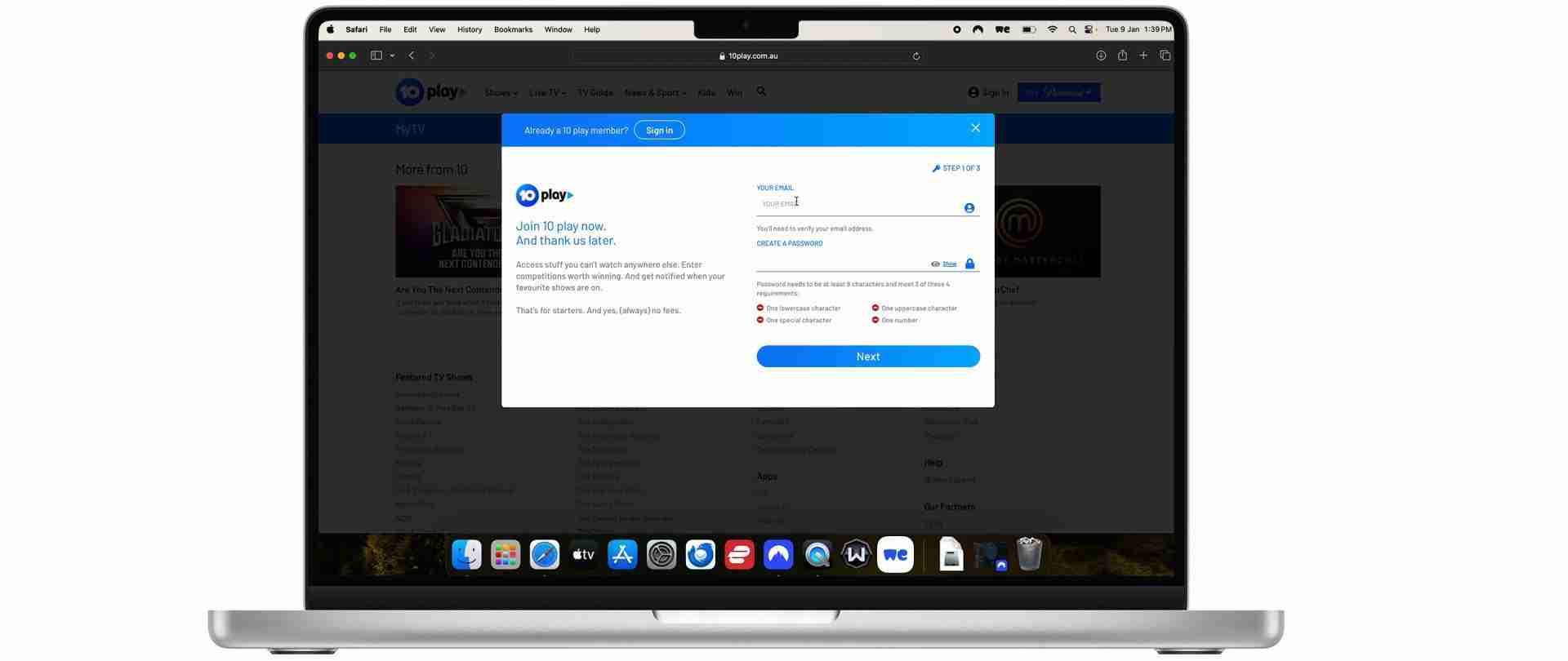 How to make a 10Play account outside Australia