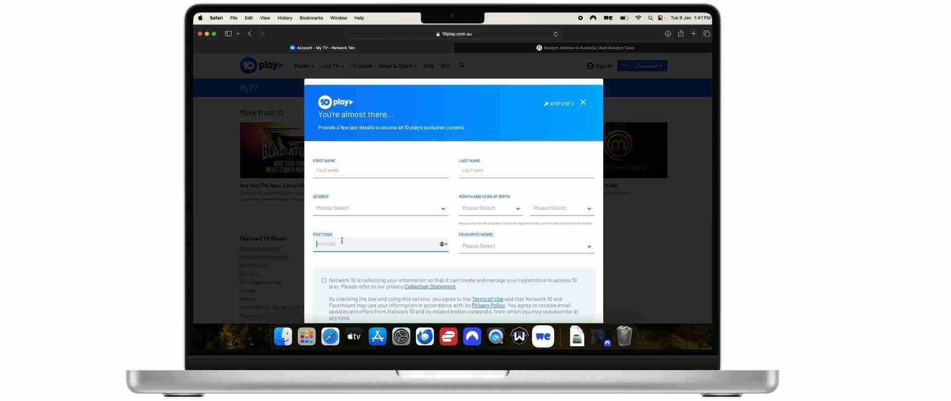 How to make a 10Play account outside Australia