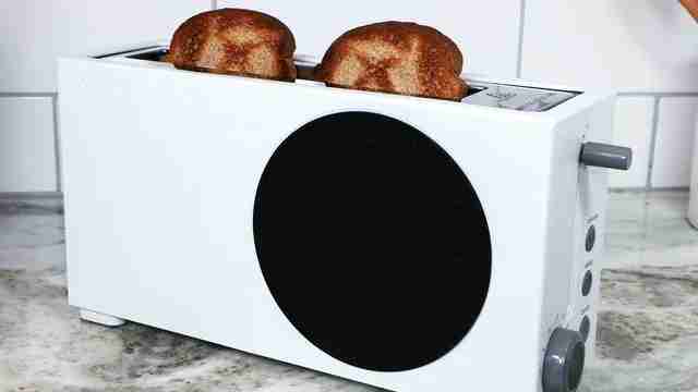 Xbox Series S Toaster with Xbox Logo Bread inside Xbox Series S Toaster with Xbox Logo Bread inside