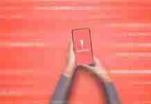 Malware alert on Android smartphone concept