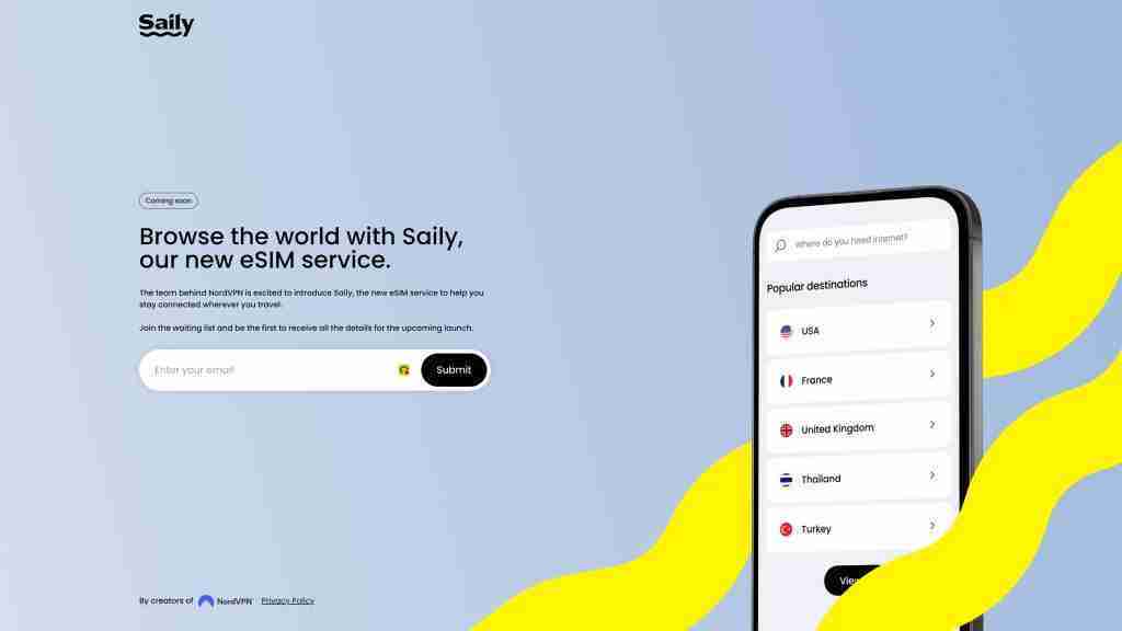 NordVPN Saily email sign up website NordVPN Saily email sign-up website