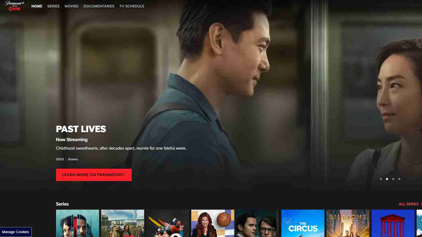 Paramount with Showtime webpage Paramount+ with Showtime webpage