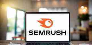 Semrush logo on laptop